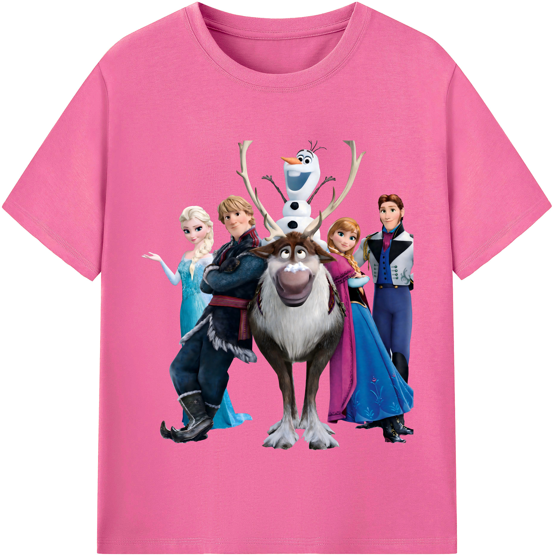 （画像用） アナと雪の女王 アンナ エルサ Frozen Anna Elsa レディースカジュアルプリントTシャツ（綿100％）